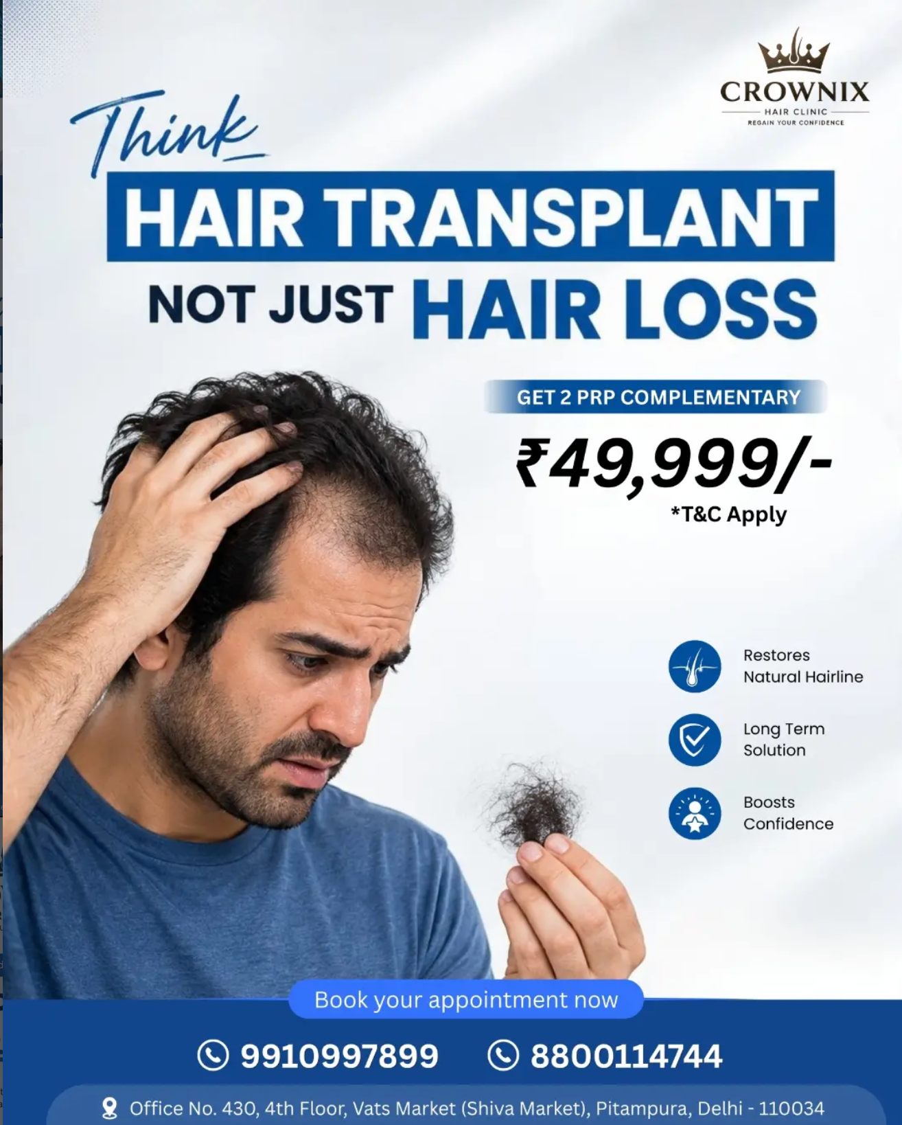 Hair transplant before and after result
